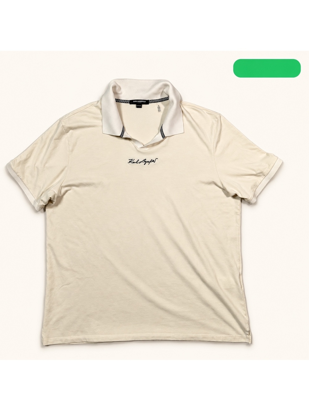 Karl Lagerfeld Cream Polo Shirt Size XL